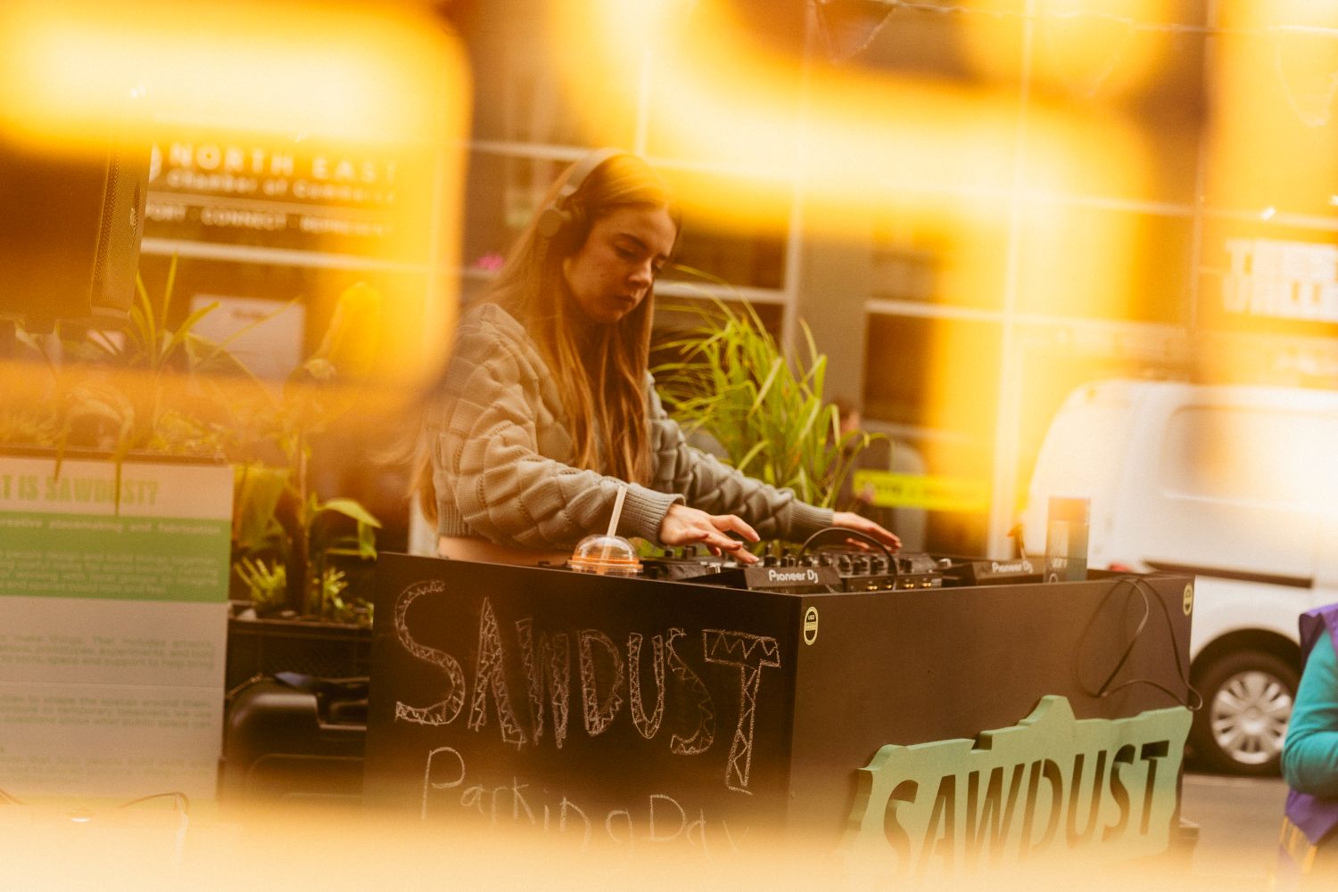 Woman DJing at Sawdust Woman DJing at Sawdust